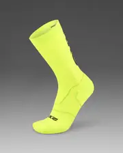 Vectr Light Cushion Crew Socks, 2XU, XL, Volt/Black, Unisex