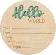 BESPORTBLE Newborn Wooden Round Bulletin Board for Birth Announcement Shower Decor