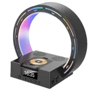 Bluetooth Speaker,Wireless Charging,Cell Phone Stands,Atmosphere Bedside Light and Clock, HD Surround Sound Perfect for Home (Black)