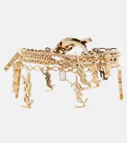 [Saint Laurent] Saint Laurent Cassandre monogram charm bracelet L gold