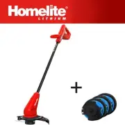 Homelite 12V Cordless String Trimmer with Extra 3-Pack of Spools, 2.5 Ah Battery