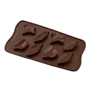 5PCS 8 Grid Tree Leaf Candy Chocolate Silicone Cake Mold Biscuit Baking DIY Ice Tray Hand Shaped Epoxy Mold