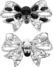 [Healeved] Bow Shoe Clips for Women Rhinestone Decorative Clips for High Heels Reusable Wedding Accessories for Parties Birthdays and Graduations Elegant Charm for Flats Boots and More