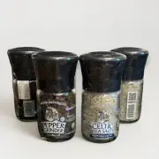 Light Grey Celtic Sea Salt & Black Peppercorn Grinder Set 3.9oz Factory Sealed