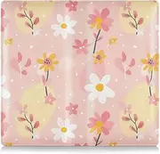 [Amooorous] Pink Crushed Flower Pu Leather Auto Registration Insurance & ID Card Holder Auto Truck Comparment Accessories Case for Cards, Essential Document, Driver License Vehicle Paperwork