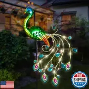Glintoper Solar Garden Lights, 39 Inch Height Outdoor Metal Peacock Decorativ