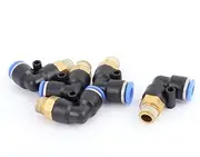uxcell 5Pcs 6mm Hole Dia 1/8BSP Thread Push in Tube Pneumatic Fitting