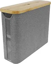 [LYIYEYAN] Toilet Paper Basket, Large Capacity Toilet Paper Holder with Wooden Lid, Toilet Paper Storage, Toilet Paper Organizer, Toilet Paper Bin, Free Standing Toilet Paper Storage Holder (Gray)