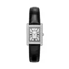 Emporio Armani AR11623 Genni Silver Dial Black Leather Strap 32mm Women'sWatch