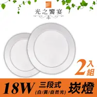 在飛比找PChome24h購物優惠-【光之饗宴】LED崁燈18W 15公分(三段式調光 - 2入