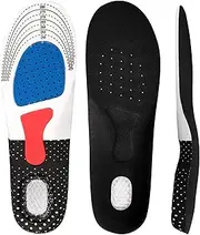 [Generic] Shoe Insoles for Men Women Plantar Orthotic Shock Absorbing Anti Fatigue for Walking, Runing and Sports (Black, S（35-40）)