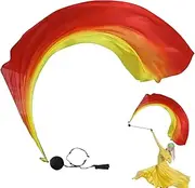 Pokronc Silk Dance Veils | Swing Balls Dance Flags Praise Dance Flags,Belly Dance Veil Poi, Gorgeous Gradient Colors Worship Flags for Dance Church, Stage, Belly Dance