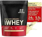 atabayonline Whey Protein Powder Whey Isolate Gluten-Free 100% Protein Powder Sports Fitness Gold Standard 100% Gold Standard whey Protein 22 Servings-24 G Protein-5.5 G BCAA Vanilla Ice Cream