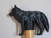 3d Printed Black Akela Wolf Scout Staff Topper, Flag Topper, Walking Stick