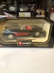 Burago 1957 Chevrolet Corvette Convertible Code 3034 Black & Red 1:18 NIB 531