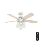 Hunter 44" Hardwick Ceiling Fan w/ LED Light Remote Control Modern Farmhouse