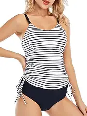 [SERENYOU] Womens Tankini Swimsuits Sets 2 Pieces Adjustable Straps Tummy Control Tankini Top with High Waist Bikini Bottom Bathing Suits