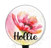 Floral Retractable Badge Holder Reel, Personalized Name Badge Reel GG6046