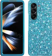 Compatible with Samsung Galaxy Z Fold5, Sparkling Back Cover Protective Case PC Hard Shockproof Protection Cover Case for Samsung Galaxy Z Fold5-Blue