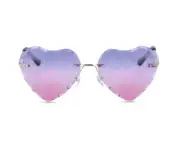 JUSTICE Girls Fashion Ombre Heart Sunglasses 100% UV Protection • Purple & Pink