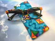 Rainbow Reading Glasses 1.5, Readers +1.50, Eyeglasses Case, Kite, Sun, Cloud