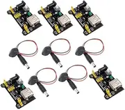 5pcs 3.3V 5V MB102 Solderless Breadboard Power Supply Module with 9V Battery Clip Power Cable 2.1x 5.5mm Male DC Jack Plug