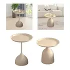 Small Round Side End Table Coffee Table Iron White Drink Cocktail Table Martini
