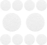 Hordion 10 Pcs 7 Count 3 inch Mesh Plastic Canvas Circles Sheets, Blank Needlepoint Canvas for Embroidery, White Cross Stitch Plastic Mesh for DIY, Crochet Projects, Yarn Crafting, Knit, Needlework