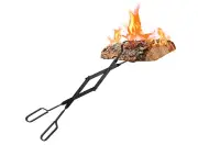 Log Grabber Fireplace Tongs Wood Fired Oven Tool Grill Camping Fire Pit Tool NEW
