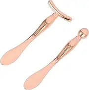 minkissy Sets Eye Cream Applicator Tool T-shaped Beauty Spoon for Face Cream Makeup Scoop Metal Makeup Spatula Improve Eye Area Routine Essential Pcs