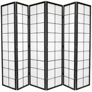 Zen Room Divider Screen Black 6 Panel