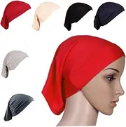 [Peosaard] Turban Cap for Women Muslim Hat Cap Soft Muslim Head Wraps with Braid Elastic Headscarf for Girl