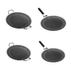 Round Griddle Pans Stainsless Steels Bakings Pans Outdoor Travel Campings Pans