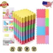 Vibrant Kids Foam Puzzle Mat Set - Multi-Use Floor Rug for Learning and Play