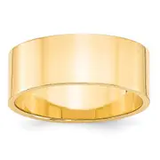 Solid 10K Yellow Gold 8mm Light Weight Flat Men's/Women's Wedding Band Ring Size 8.5