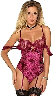 [JINZIJINYU] Women Lingerie Sexy Bodysuit Plus Size Erotic Lingerie Sexy Jumpsuit Garter Belt Suede Tie