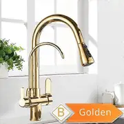 Rozin Purification Kitchen Faucets Black Pull Out Kitchen Water Filter Tap 3 Way Mixer torneira para cozinha de parede Crane Golden B