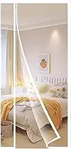 FSNEODYV Bedspread Set, Side Opening Insulated Door Curtain, EVA Magnetic Insulated Door Curtain with Hook & Loop, for Bedroom, Air-Conditioned Room, Patio, Kitchen(White,110 * 230cm/43 * 90in)