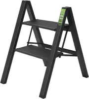 2 Step Ladder, Folding Step Stool with Wide Anti-Slip Pedal, Aluminum Portable L