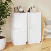 vidaXL Sideboards 2 pcs White 31.5x34x75 cm Solid Wood Pine OLL