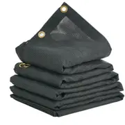 Heavy-Duty PVC Mesh Dump Truck Tarp with Double Pockets and Brass Grommets
