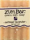 Zum Bar Oatmeal Lavender Goats Milk Soap Bar 3 Oz