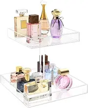 Perfume Organizer Display Tray Acrylic Handmade Large Vanity Trays Makeup Storage Holder Bathroom Organizer Countertop for Table Cabinet Kitchen Countertop