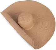 [ZRDSZWZ] Reliable Sun Hat 25CM Wide Brim Oversized Beach Hats for Women Summer Large Straw Hat UV Protection Foldable Sun Shade Hat Women (Color : Light Yellow) (Color : Khaki)