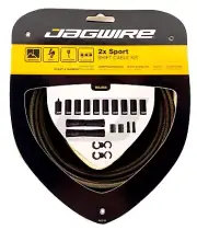Jagwire 2x Sport Shift Cable Kit SRAM/Shimano Shifter, Carbon Silver, Front&Rear