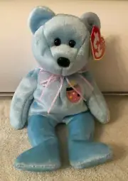 EGGS II the Easter TY Beanie Baby Bear - (BLUE) w/swing tag