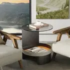 Modern Side Table Sofa End Coffee Table Bedroom Nightstand Table w/ Lower Basket