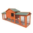 Tinnapet 228cm Rabbit Guinea Pig Hutch Wood Cage Chicken Ferret Coop Double Run