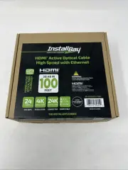 InstallBay HDMI Active Optical Cable 100 ft High Speed with Ethernet 4K60 24GBPS