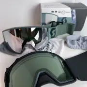 Scott React Amp Pro GOGGLE Soft Green w/AP White Chrome Lens + Extra Lens